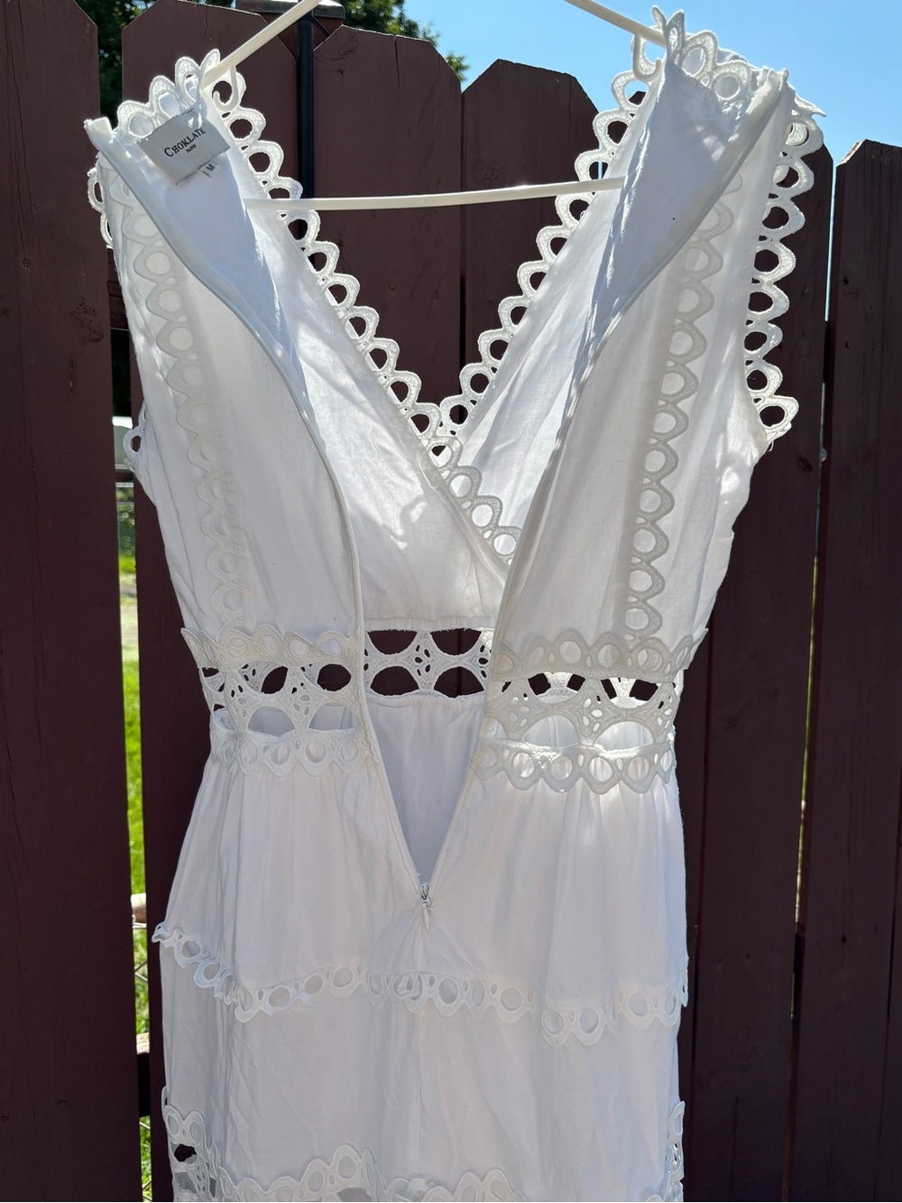 Choklate Paris Ellie long dress in openwork cotton - Picture 5 of 11